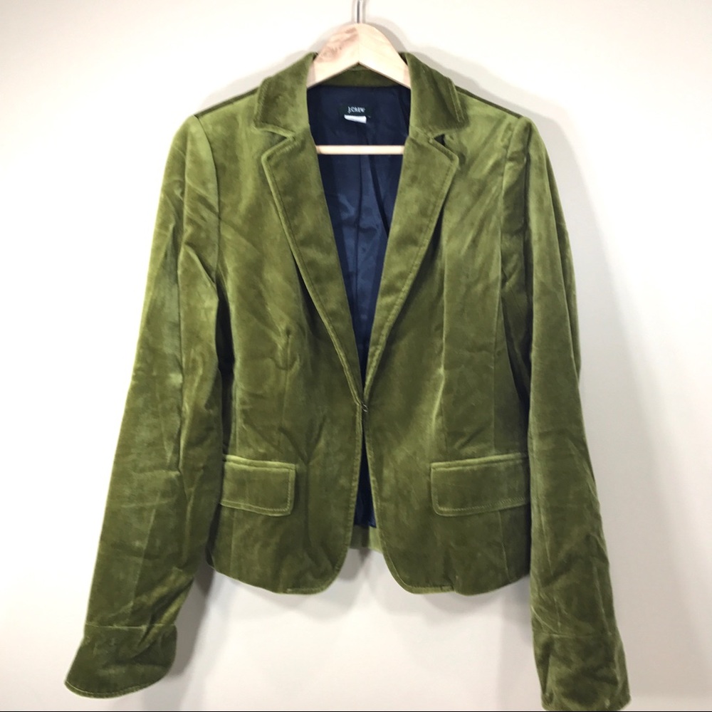 J.Crew green velvet blazer, size 12